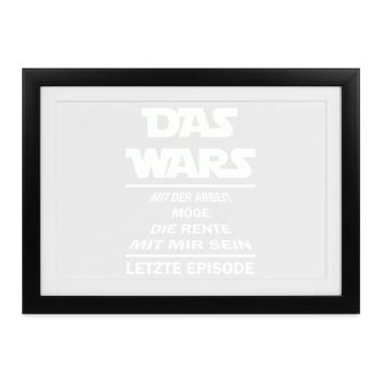 Rente Spruch - Gerahmtes Poster (37 × 27 cm) - Schwarz - Vorne