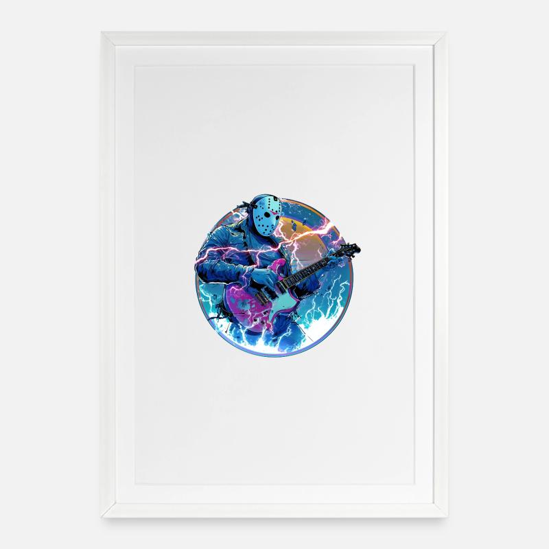 Metal Tshirt - Framed poster (49 × 69 cm) - white