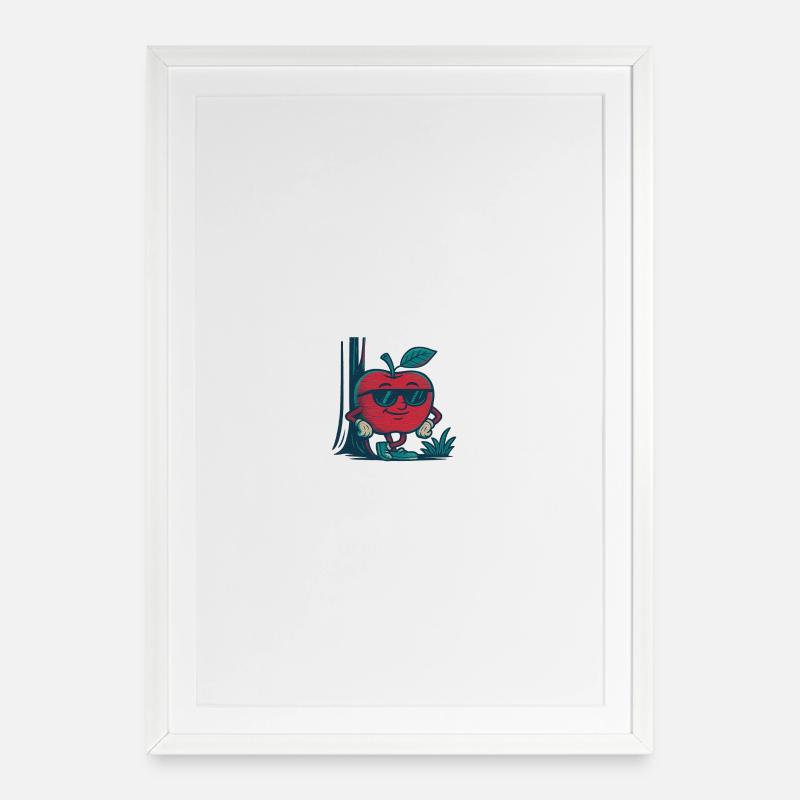Equaled apple - Framed poster (49 × 69 cm) - white