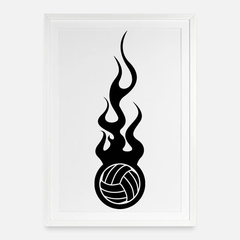 Volleyball - Affiche encadrée (49 × 69 cm) - blanc
