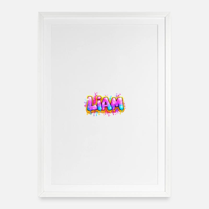 LIAM GRAFFITI NAME FOR PERFECT GIFT PRINTABLE - Framed poster (49 × 69 cm) - white