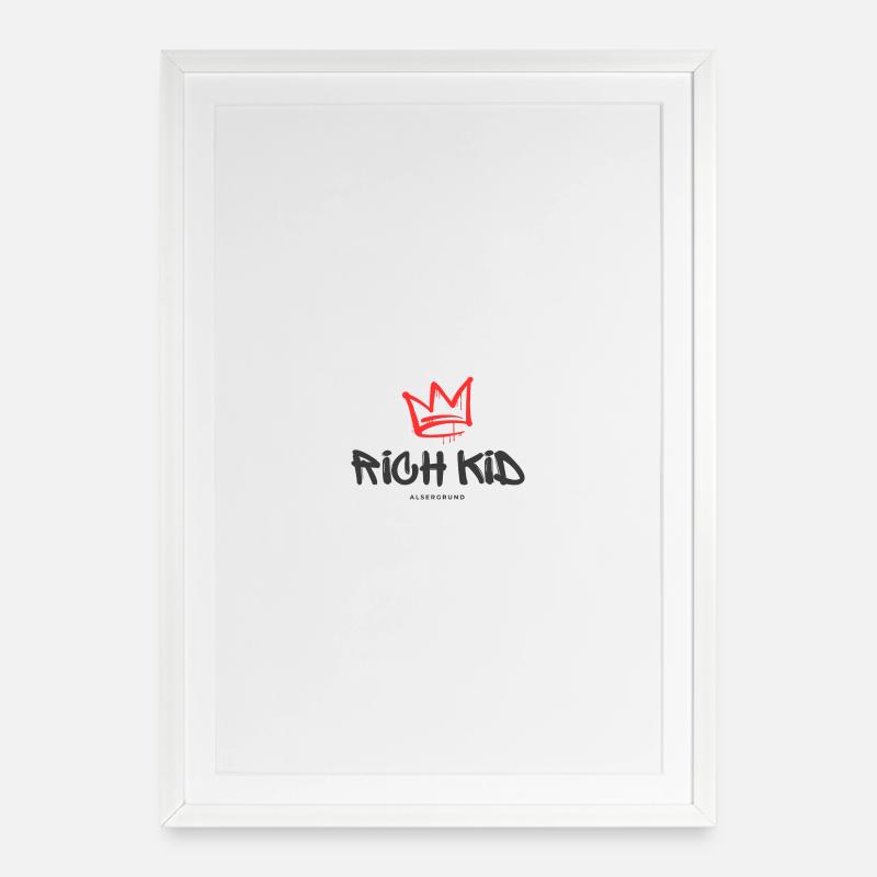 Rich Kid Alsergrund - Gerahmtes Poster (49 × 69 cm) - Weiß