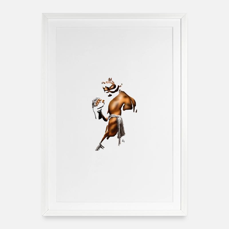 Kampfgeist Boxer Illustration - Affiche encadrée (49 × 69 cm) - blanc