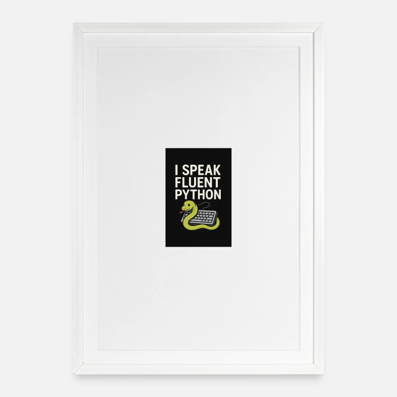 Serpent de codage Python - Affiche encadrée (49 × 69 cm) - blanc