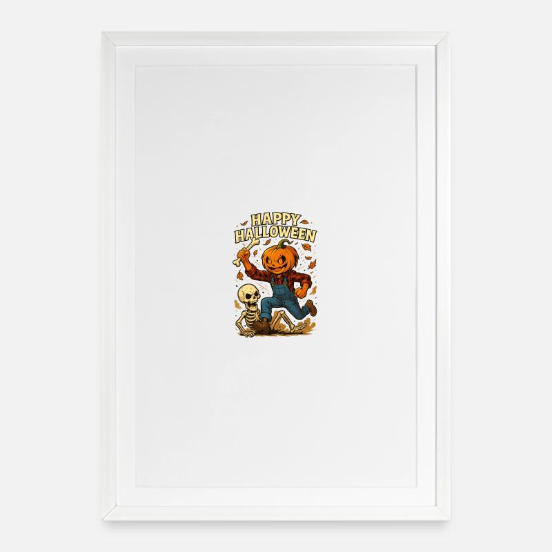 Halloween Pumpkin Kids Design - Framed poster (49 × 69 cm) - white
