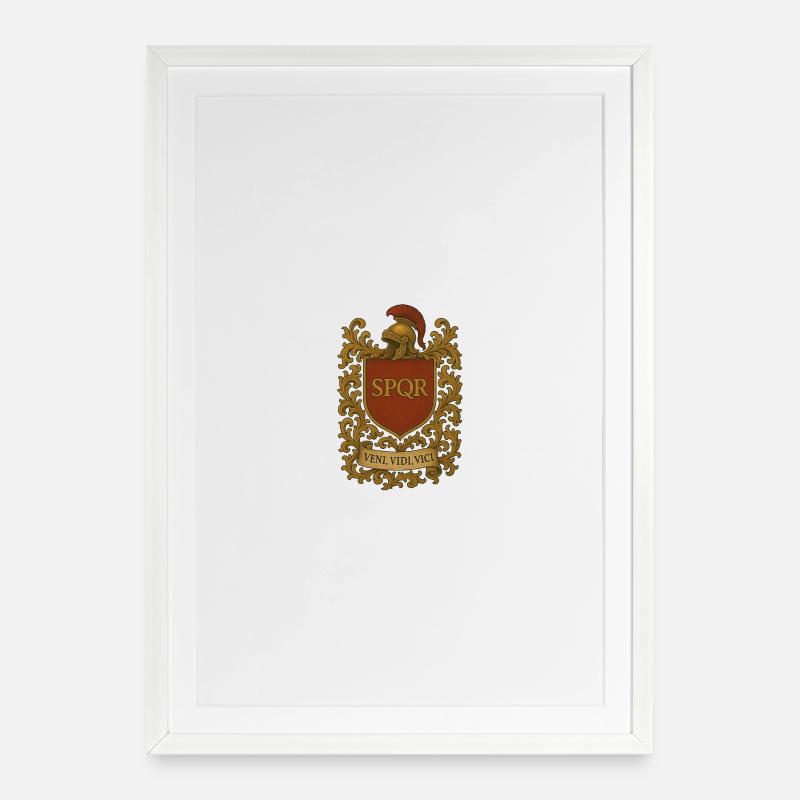Rome Legion Gladiator Armoiries SPQR - Affiche encadrée (49 × 69 cm) - blanc