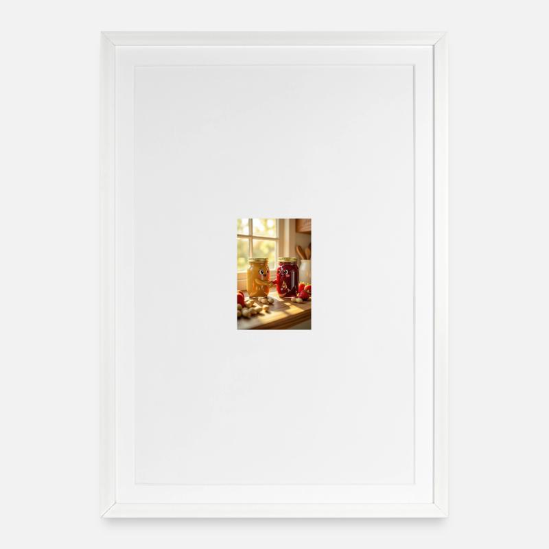 Fun and Warm Jam Jars - Framed poster (49 × 69 cm) - white