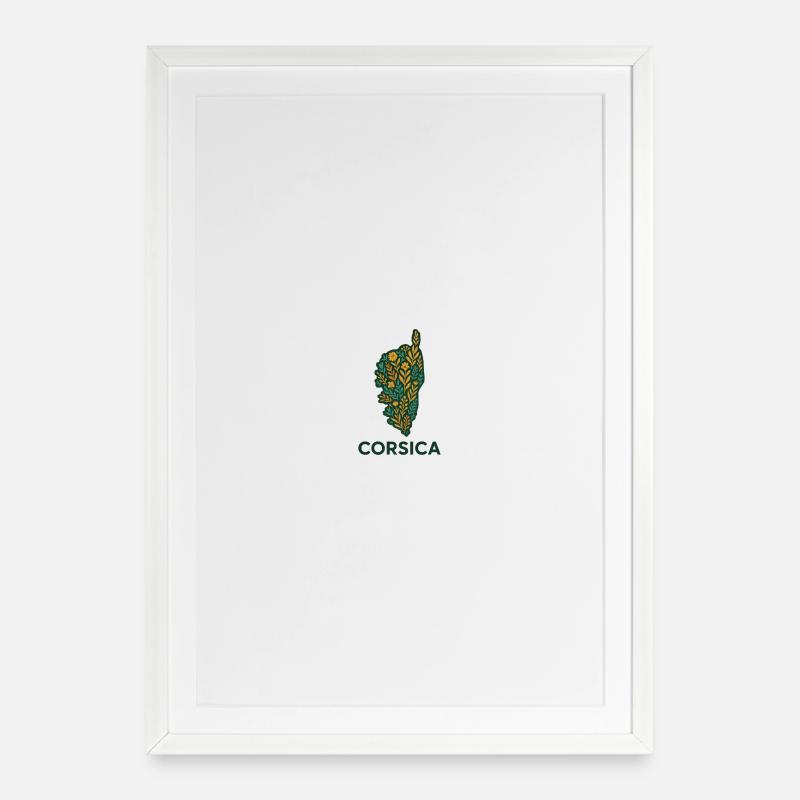 Corsica Immortelle - Gerahmtes Poster (49 × 69 cm) - Weiß