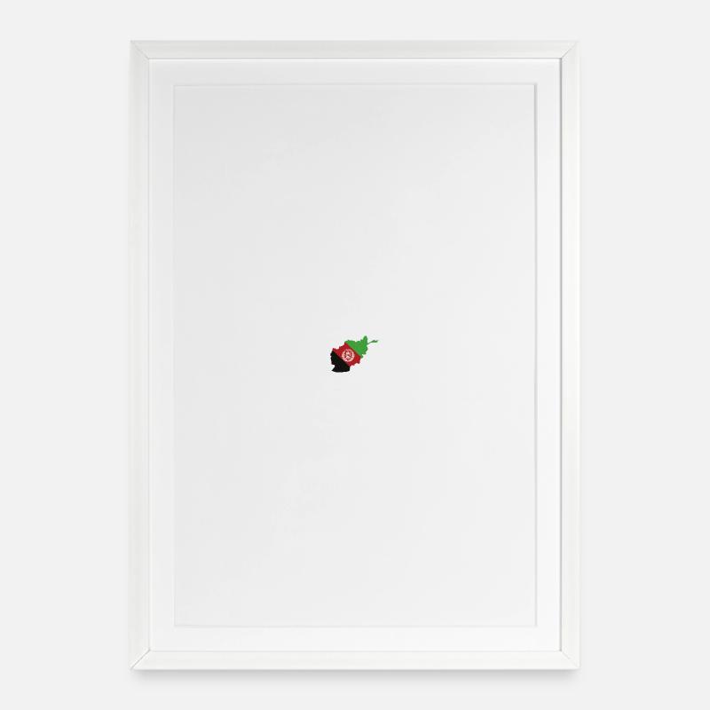 Afghanistan Map Flag - Framed poster (49 × 69 cm) - white
