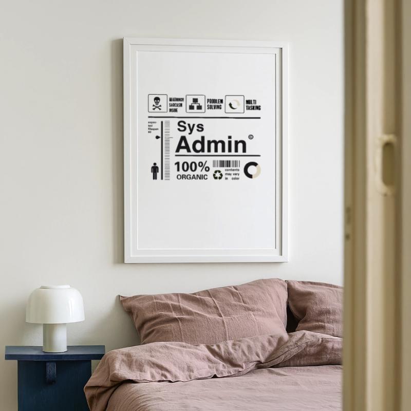 Sys Admin Problem Computer Nerd pc Platine cpu ner Gerahmtes Poster (49 × 69 cm)