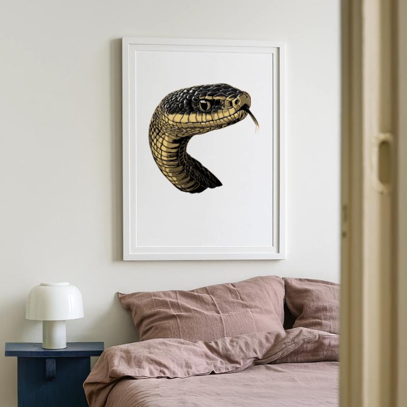 Serpent Python Cobra Mamba Serpent à sonnettes Serpent Affiche encadrée (49 × 69 cm)