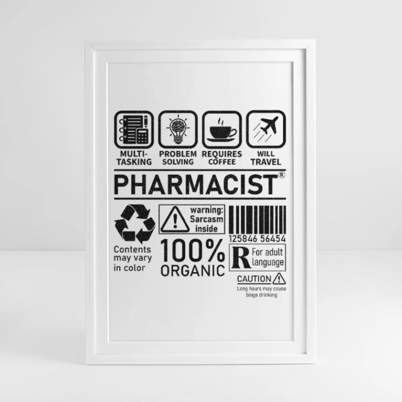 Pharmacist multi tasking problem solving Framed poster (49 × 69 cm)