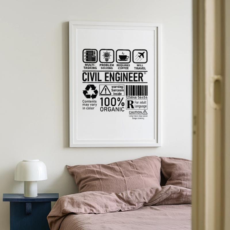 Civil Engineer multi tasking problem solving Framed poster (49 × 69 cm)