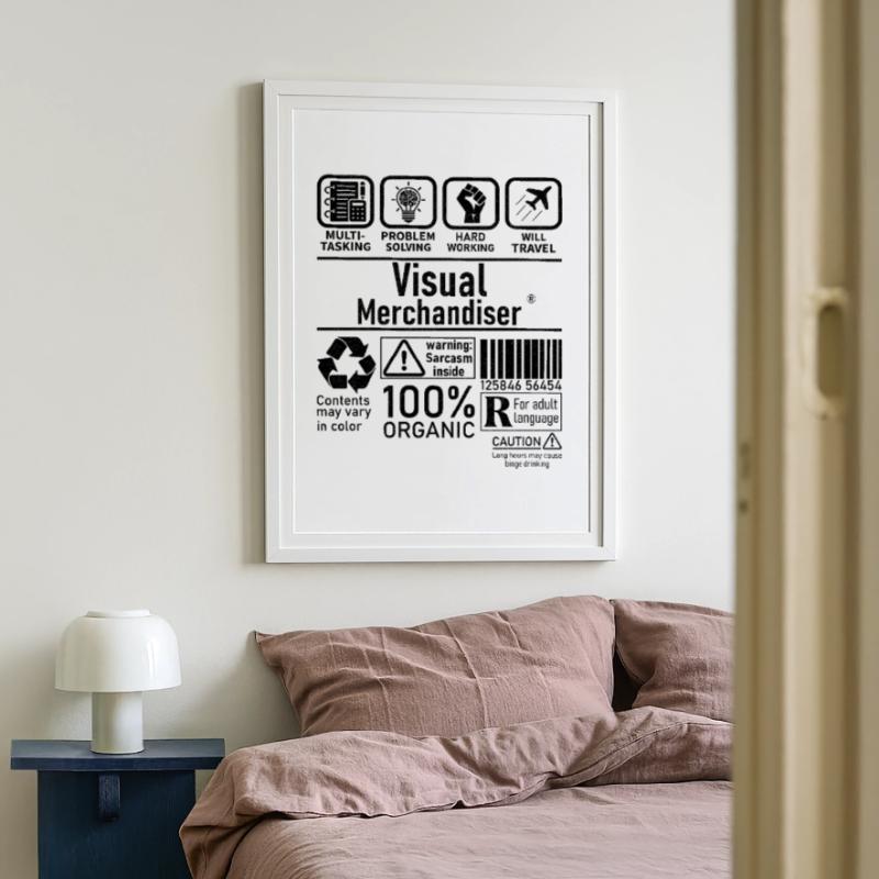 Visual Merchandiser multi tasking problem solving Framed poster (49 × 69 cm)