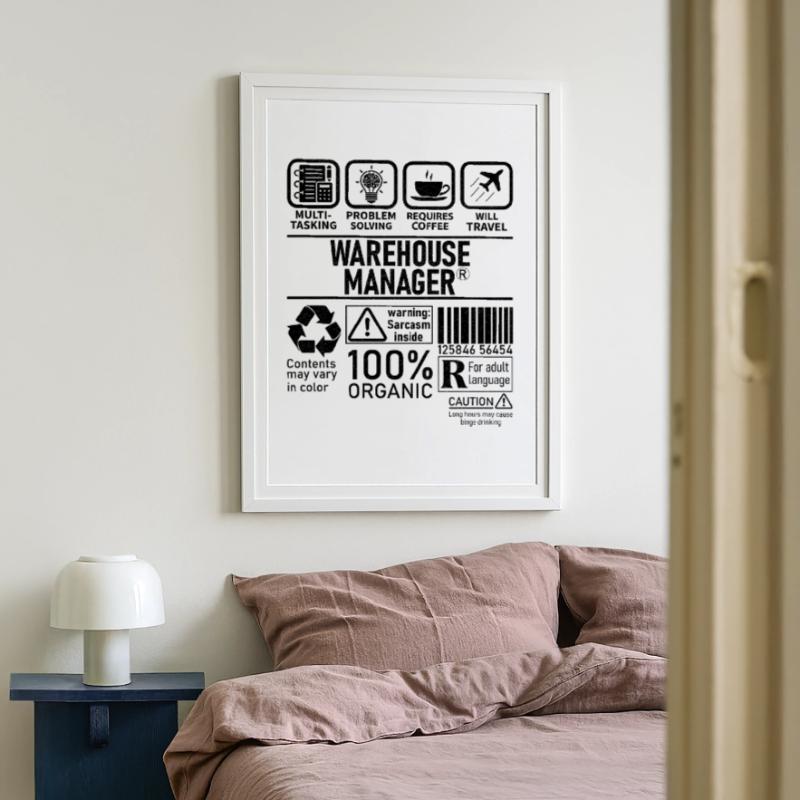 Warehouse Manager multi tasking problem solving Framed poster (49 × 69 cm)