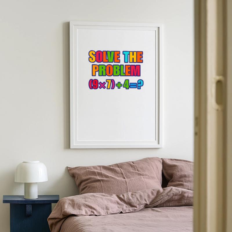 67 Meme, Solve the Problem Math Puzzle  Framed poster (49 × 69 cm)