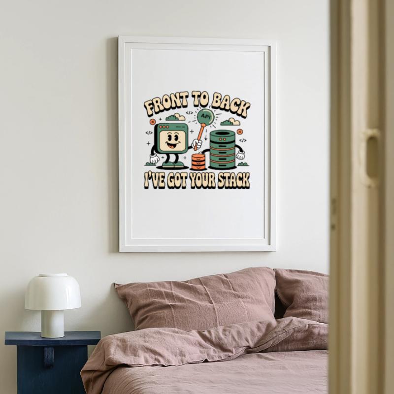 From Front to Back: Full Stack Developers Framed poster (49 × 69 cm)