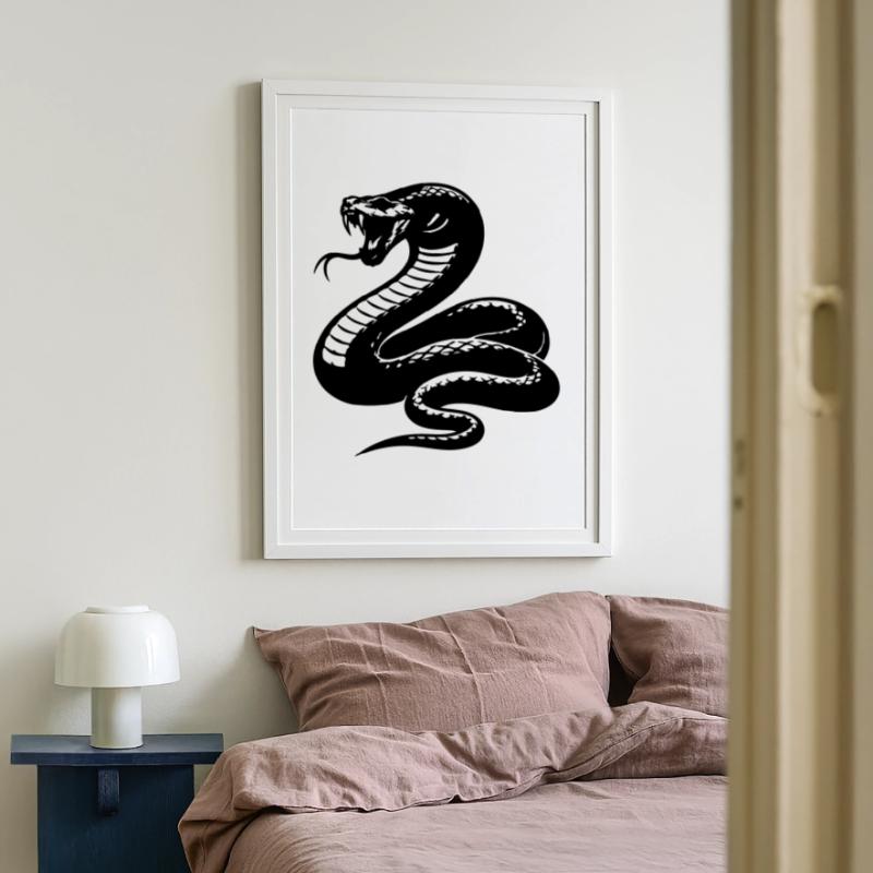 Snake Python Silhouette Framed poster (49 × 69 cm)