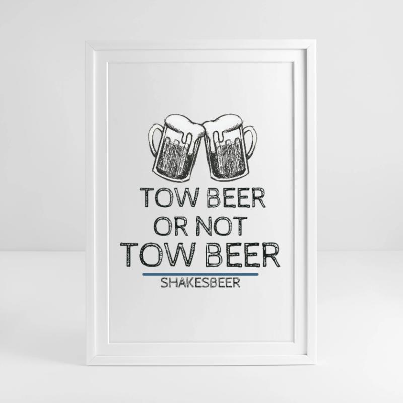 Bier oder nicht Bier Gerahmtes Poster (49 × 69 cm)