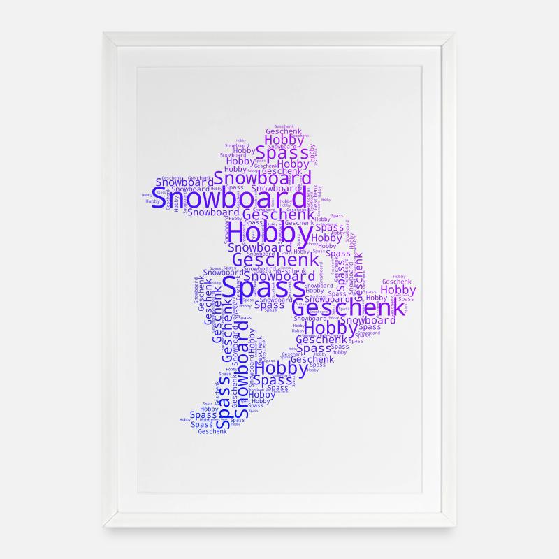 Une inspiration cool pour le snowboard - Affiche encadrée (49 × 69 cm) - blanc
