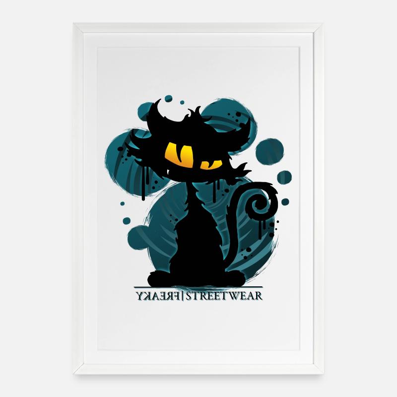Gaucho cat - Gerahmtes Poster (49 × 69 cm) - Weiß
