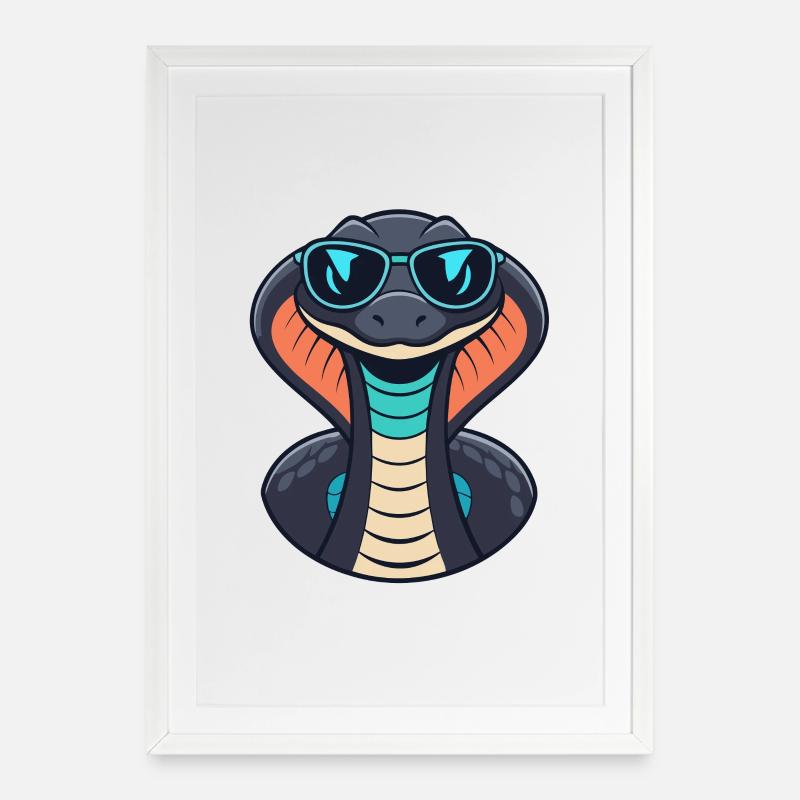 Cobra chic sunglasses - Framed poster (49 × 69 cm) - white