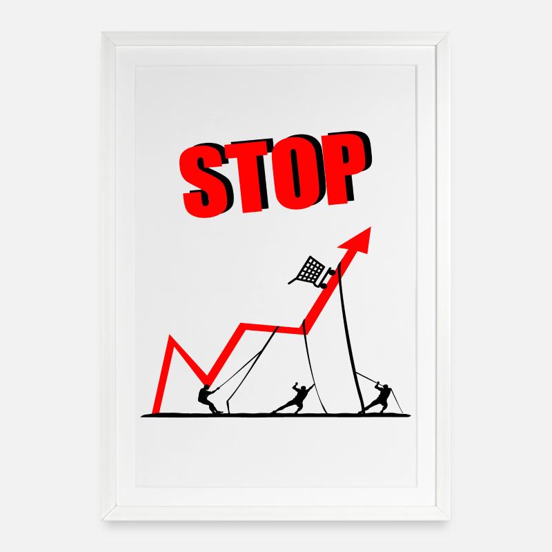 Inflation Prix des denrées alimentaires - Affiche encadrée (49 × 69 cm) - blanc