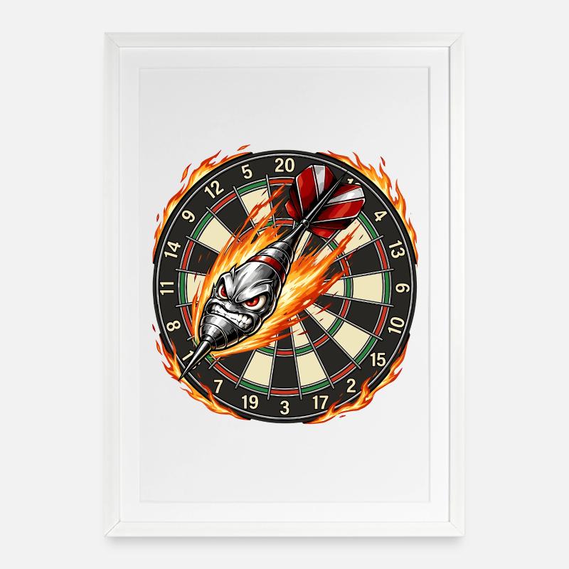 Flame arrow meets dartboard - Framed poster (49 × 69 cm) - white