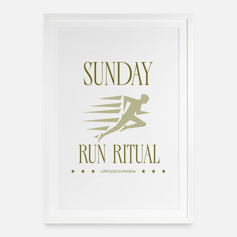 Runner - Sunday Run Ritual - Framed poster (49 × 69 cm) - white