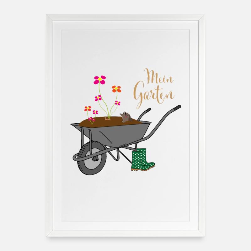 Mon jardin - Affiche encadrée (49 × 69 cm) - blanc