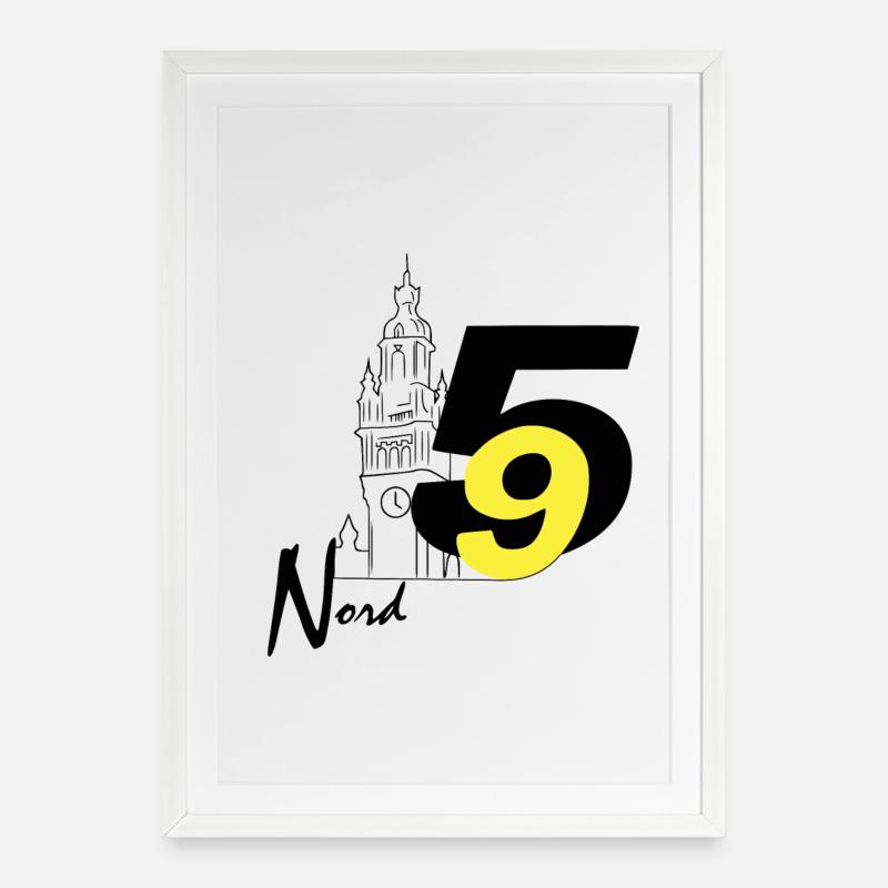 North - Framed poster (49 × 69 cm) - white