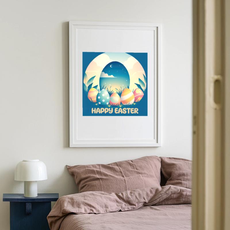Happy Easter, Easter Egg Framed poster (49 × 69 cm)