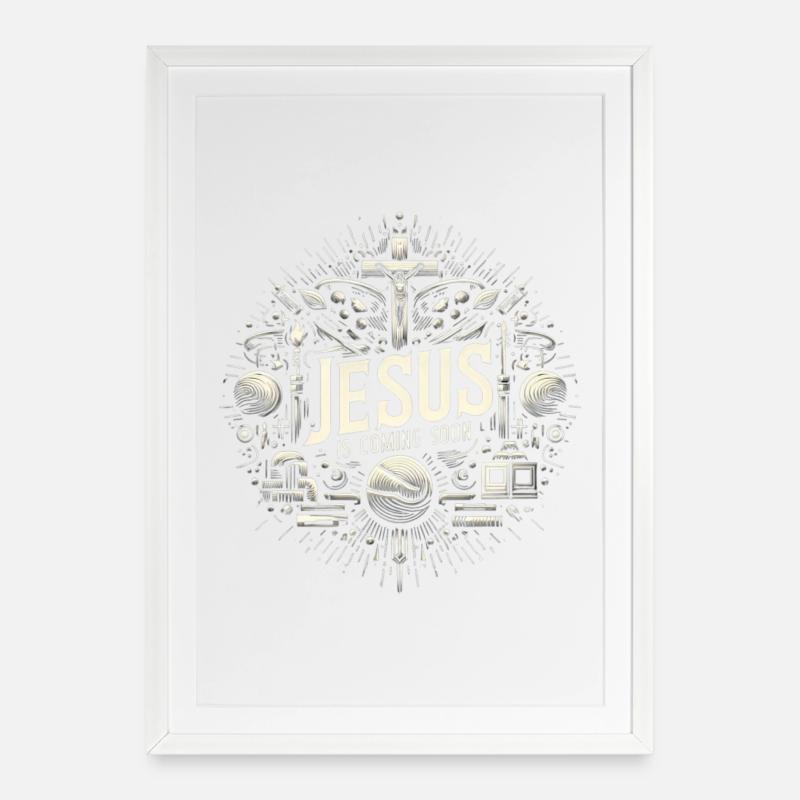 Jesus is coming soon Cosmic Circle - Framed poster (49 × 69 cm) - white