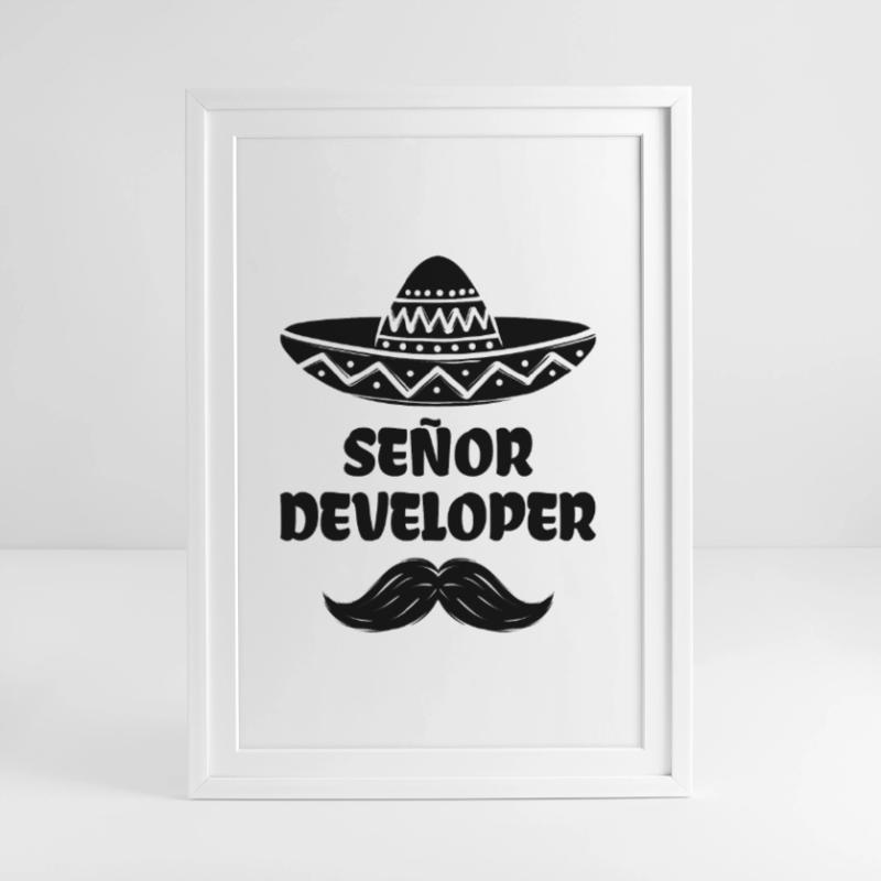 Developer Statement Skripting Dev Computerfreak Gerahmtes Poster (49 × 69 cm)