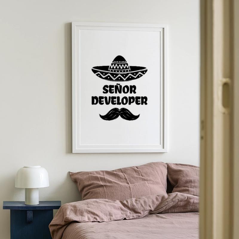 Developer Statement Skripting Dev Computerfreak Gerahmtes Poster (49 × 69 cm)