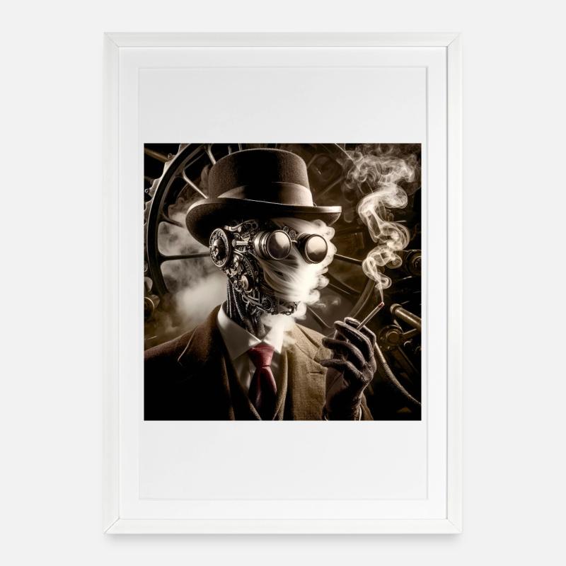 Invisible Man Steampunk - Framed poster (49 × 69 cm) - white