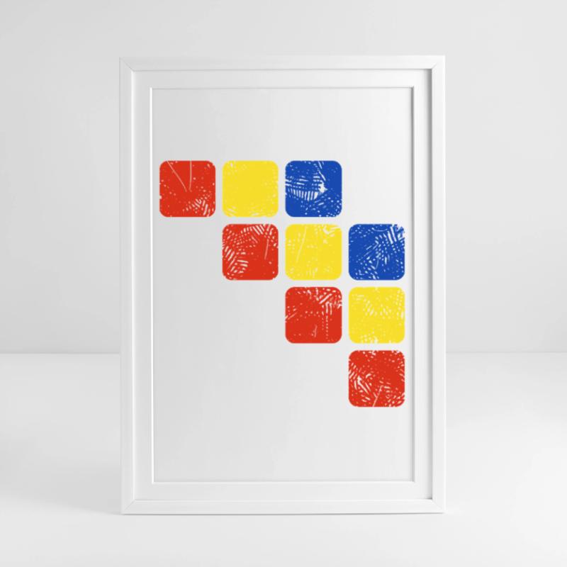 Colors Ornament Pattern - Basic Colors Framed poster (49 × 69 cm)