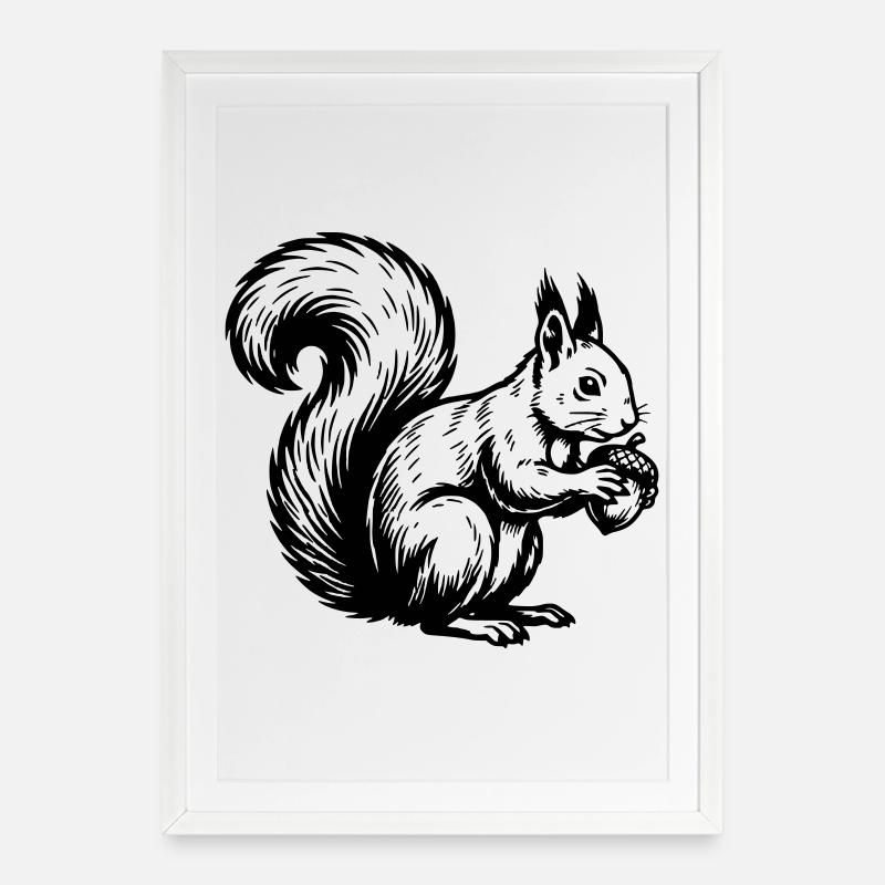 Squirrel - Framed poster (49 × 69 cm) - white