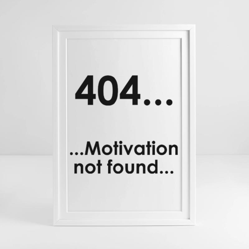 Unispruch "Error404" Student Geschenk, Studenten Gerahmtes Poster (49 × 69 cm)