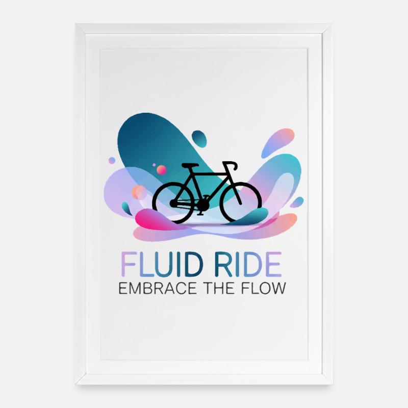 Fluid Ride Umarme den Flow - Gerahmtes Poster (49 × 69 cm) - Weiß