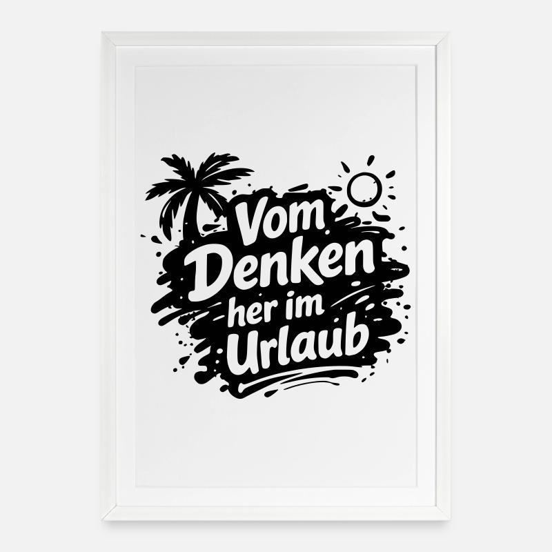Penser en vacances - Affiche encadrée (49 × 69 cm) - blanc
