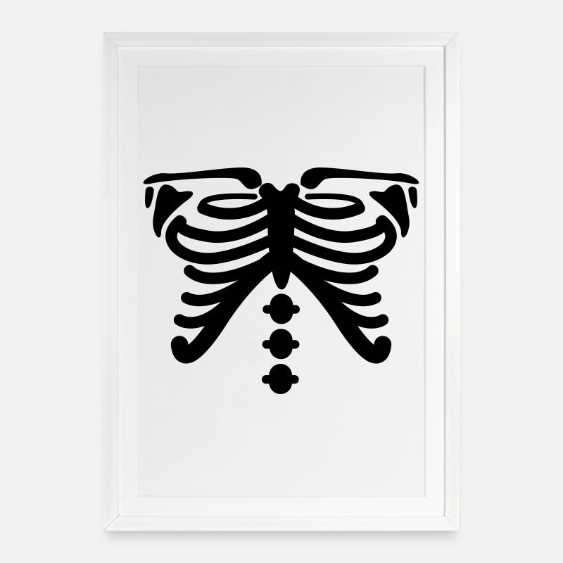 squelette - Affiche encadrée (49 × 69 cm) - blanc