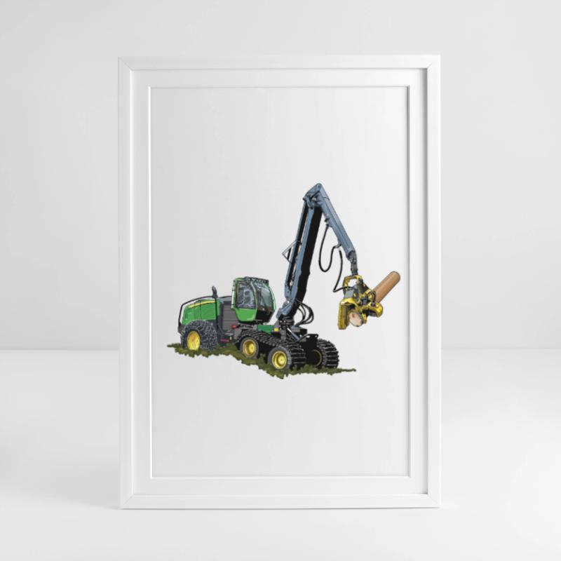Moissonneuse-batteuse, Moissonneuse-batteuse Affiche encadrée (49 × 69 cm)