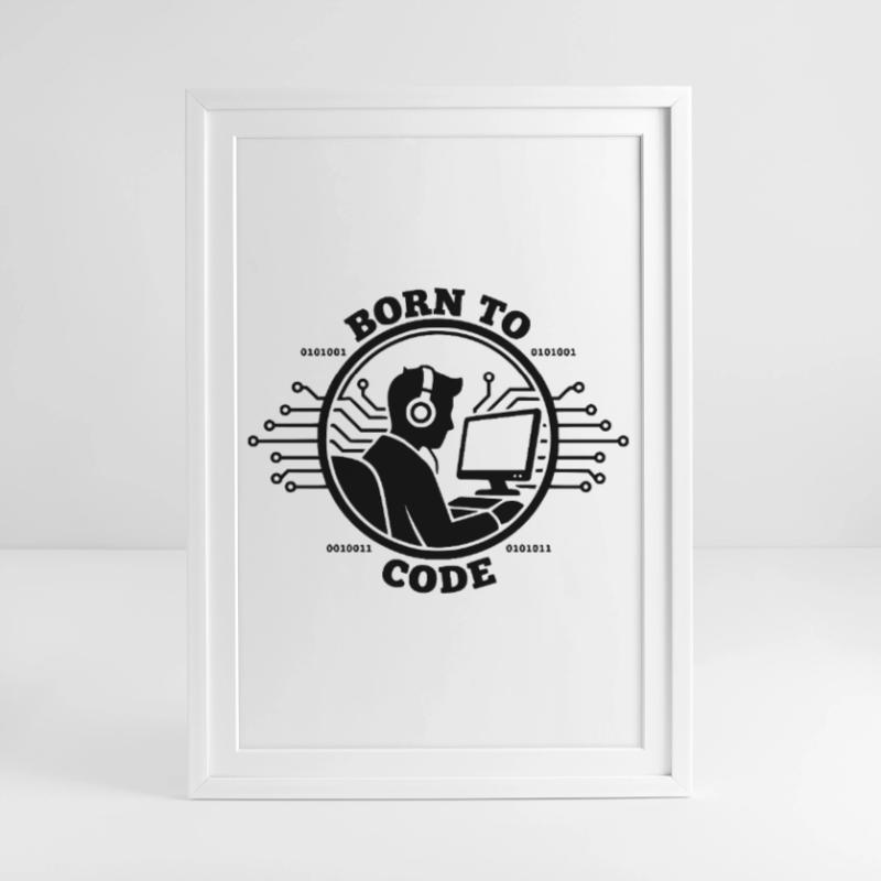 Programmierer, der zum Programmieren geboren wurde Programmierer Gerahmtes Poster (49 × 69 cm)