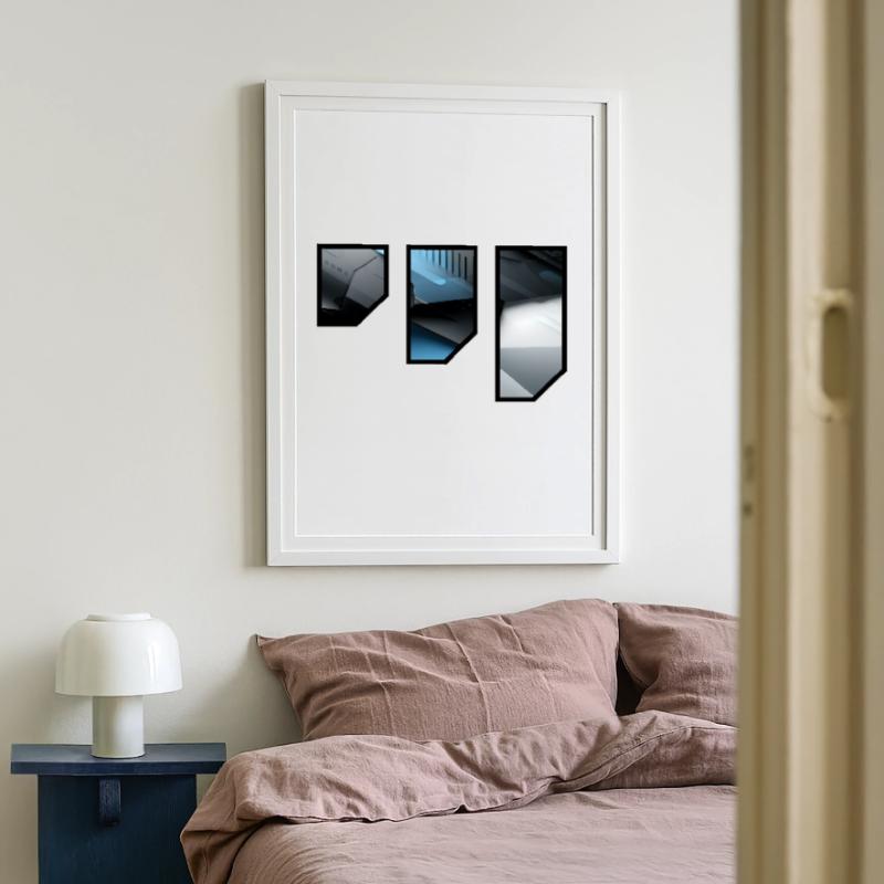 Futuristic Techno Abstract Pattern Framed poster (49 × 69 cm)