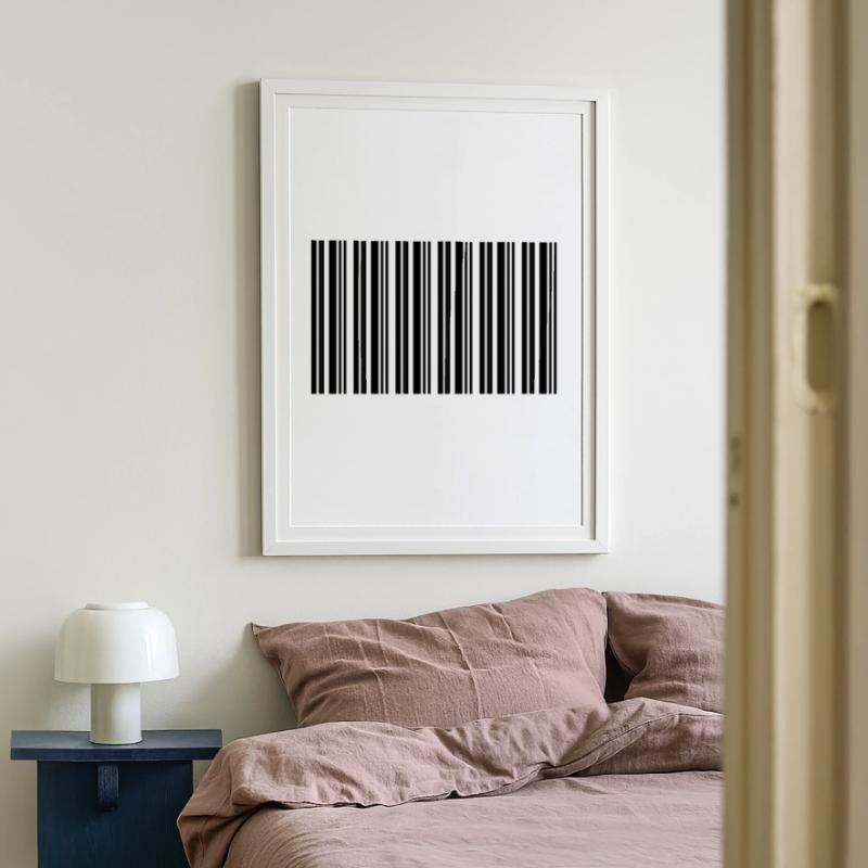 Barcode Barcode Nerd IT Technology Design Framed poster (49 × 69 cm)
