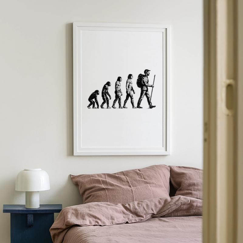 Évolution vers le design grunge Wandersmann Affiche encadrée (49 × 69 cm)