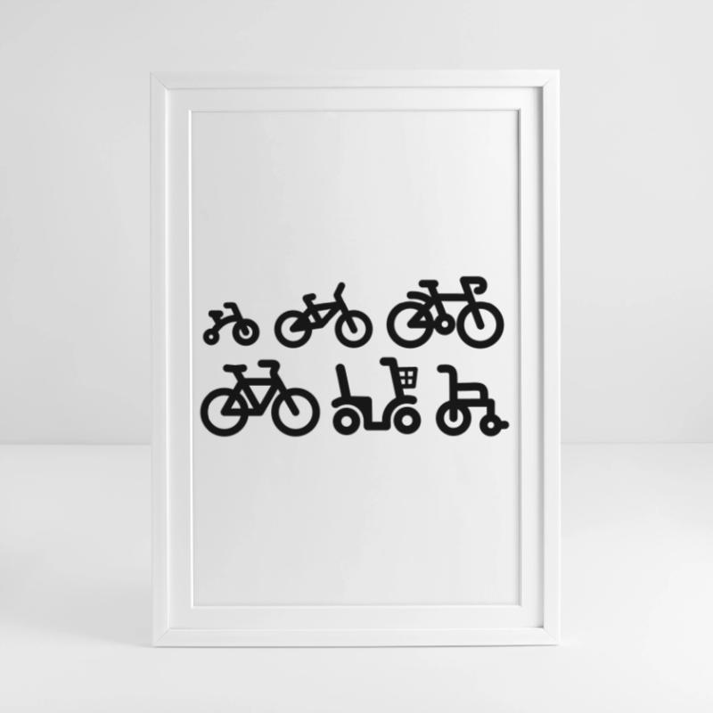 Evolution vélo de course cyclisme vélo de course Affiche encadrée (49 × 69 cm)