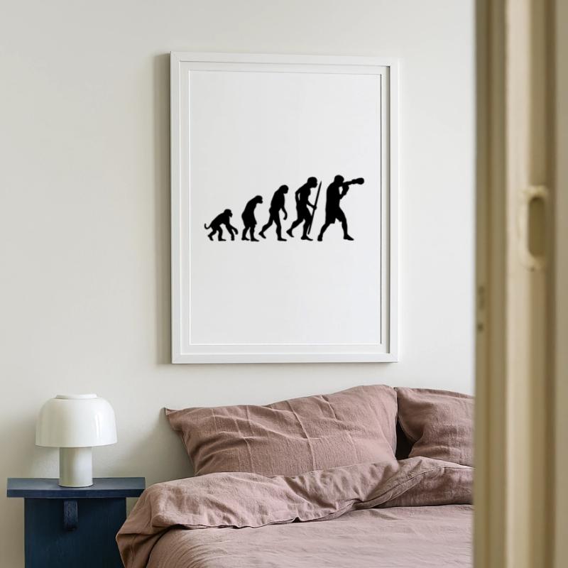 Evolution de la boxe Affiche encadrée (49 × 69 cm)