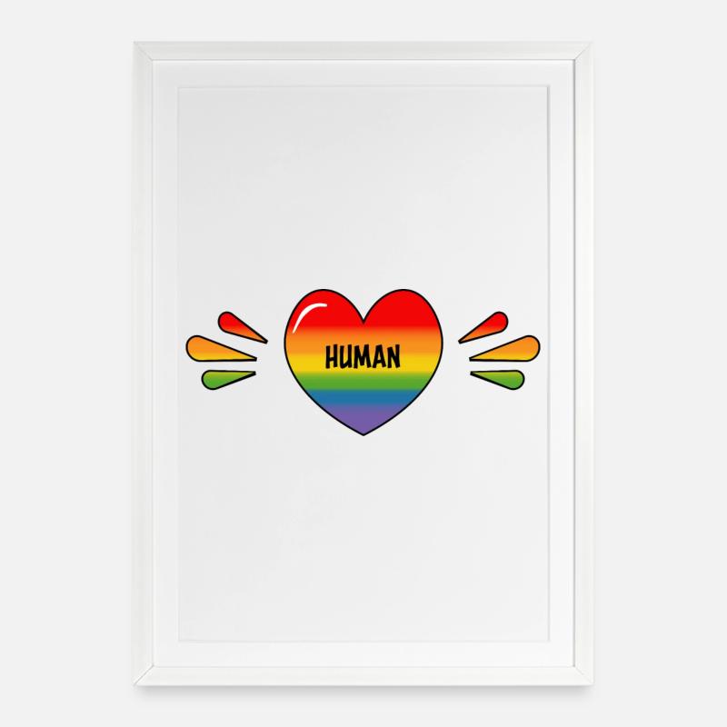 Regenbogen Schwuler Mensch - Gerahmtes Poster (49 × 69 cm) - Weiß